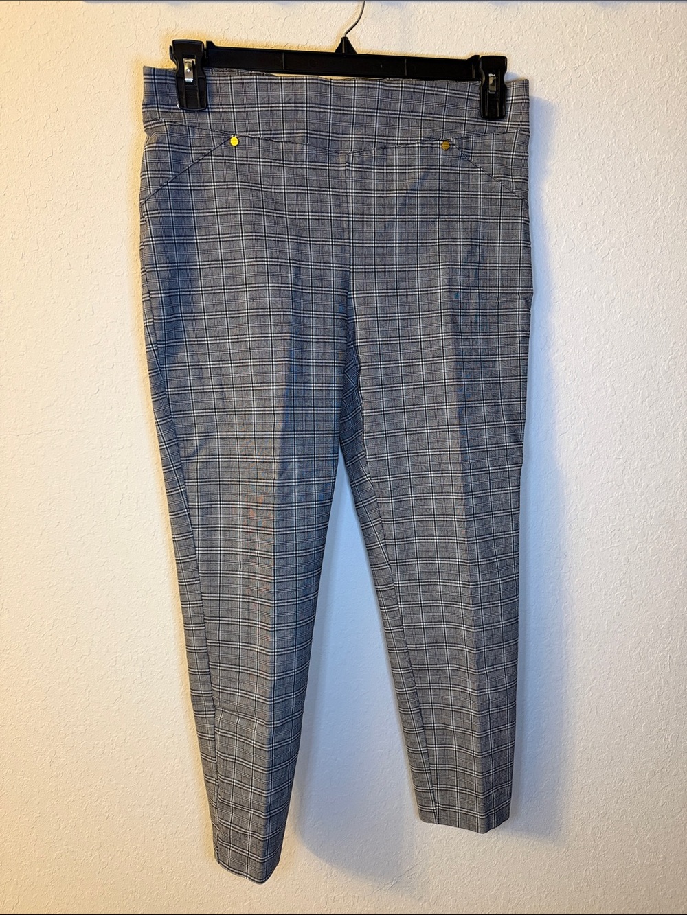 Women's Plaid Slim Ankle Pants - Gray